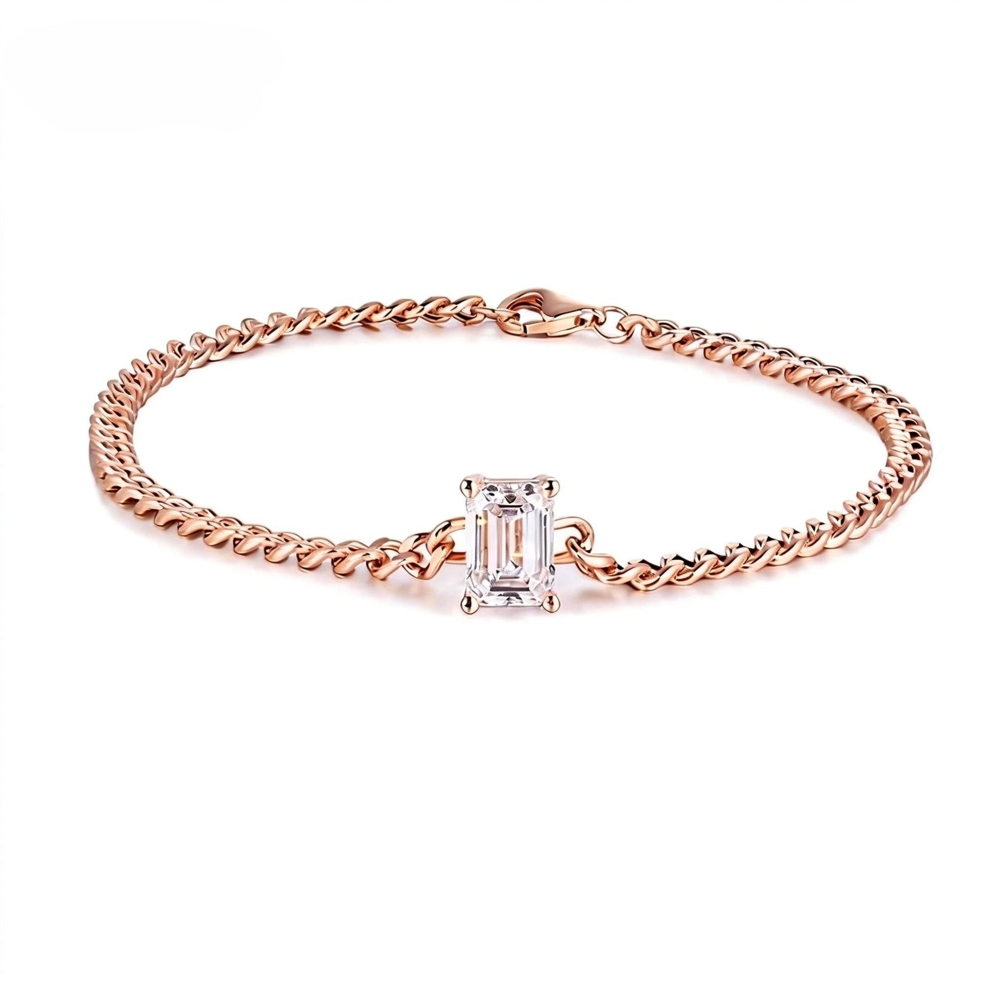 Aetheris One-Stone Cuban Bracelet, Cuban chain Bracelet B26020001