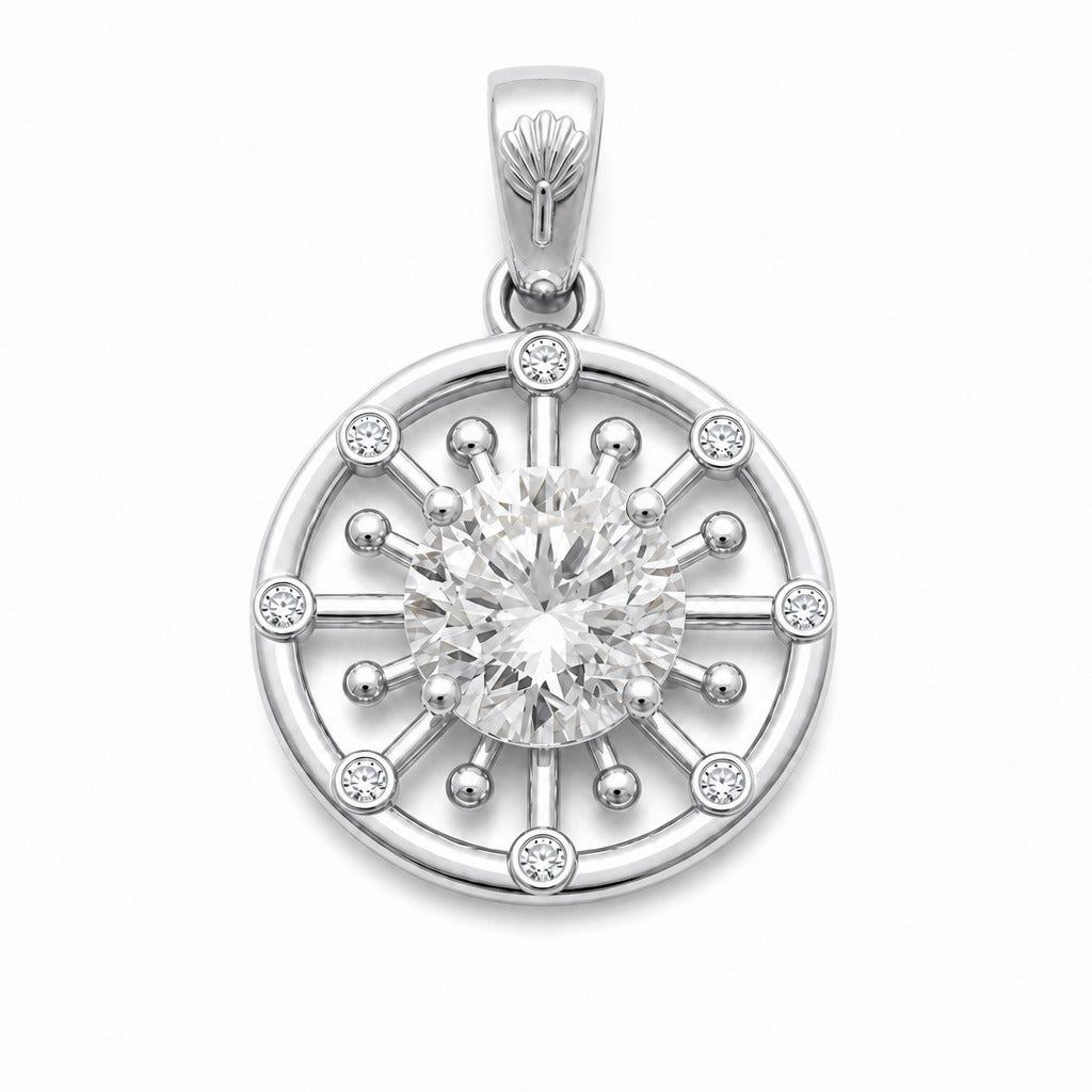 Aetheris Dandelion Wish Pendant, lab-grown diamond pendant, PT950 platinum