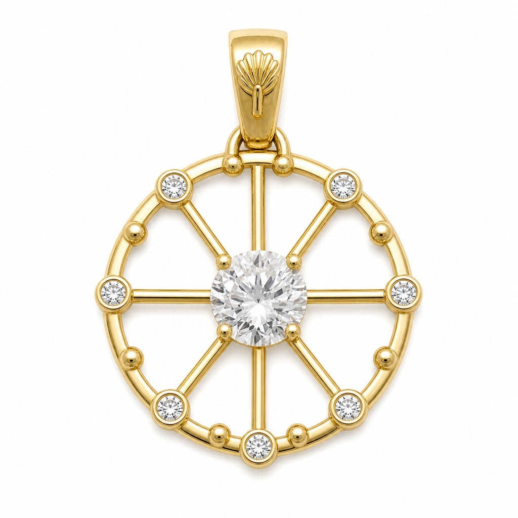 Aetheris Dandelion Wish Pendant, lab-grown diamond pendant, from above