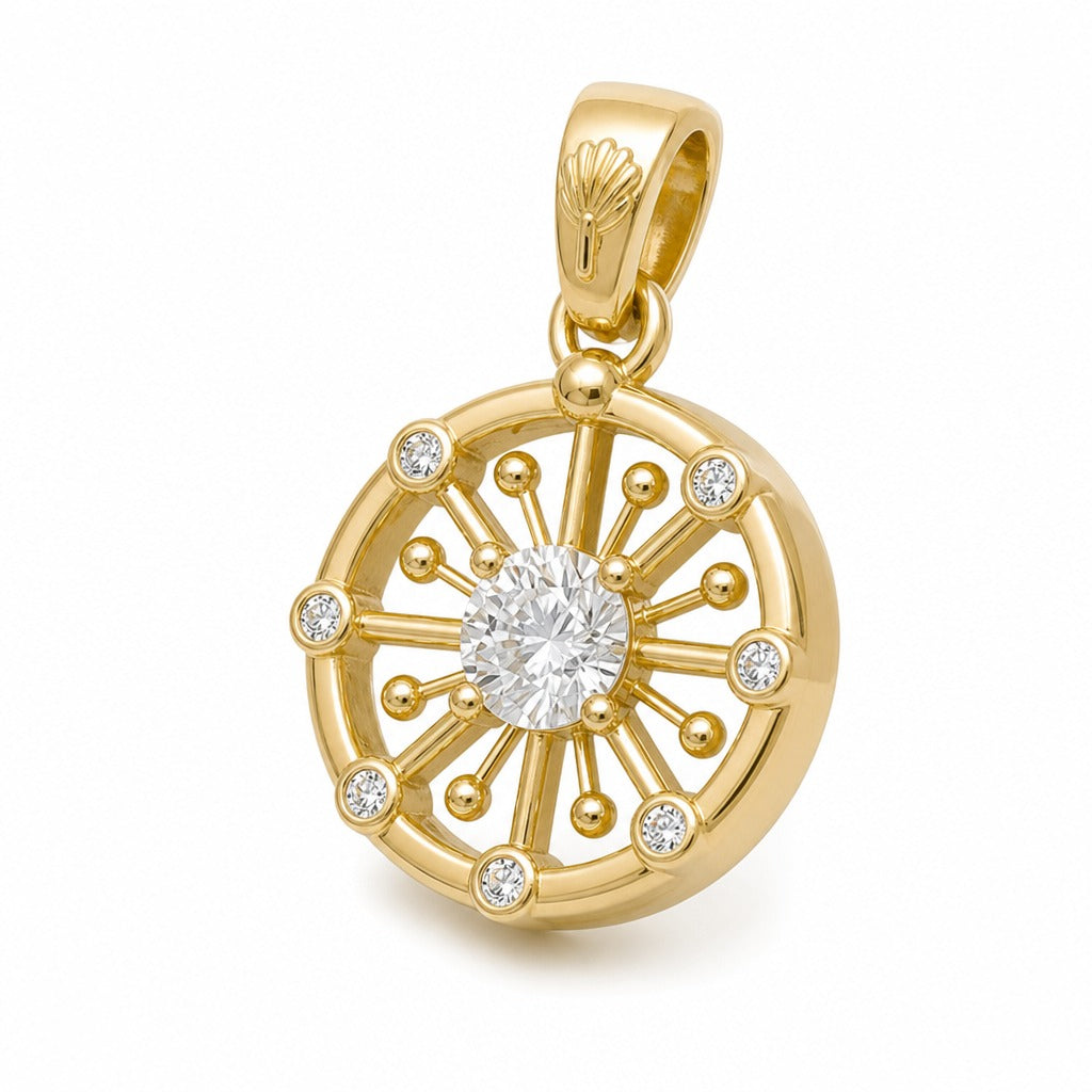 Aetheris Dandelion Wish Pendant, lab-grown diamond pendant, side profile